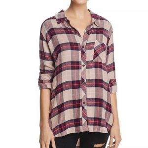 Rails tan red flannel button up medium